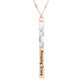 AMAZING GRACE HALF METAL STONE BAR PENDANT NECKLACE