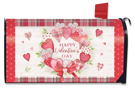 Valentine's Wreath Hearts Mailbox Cover