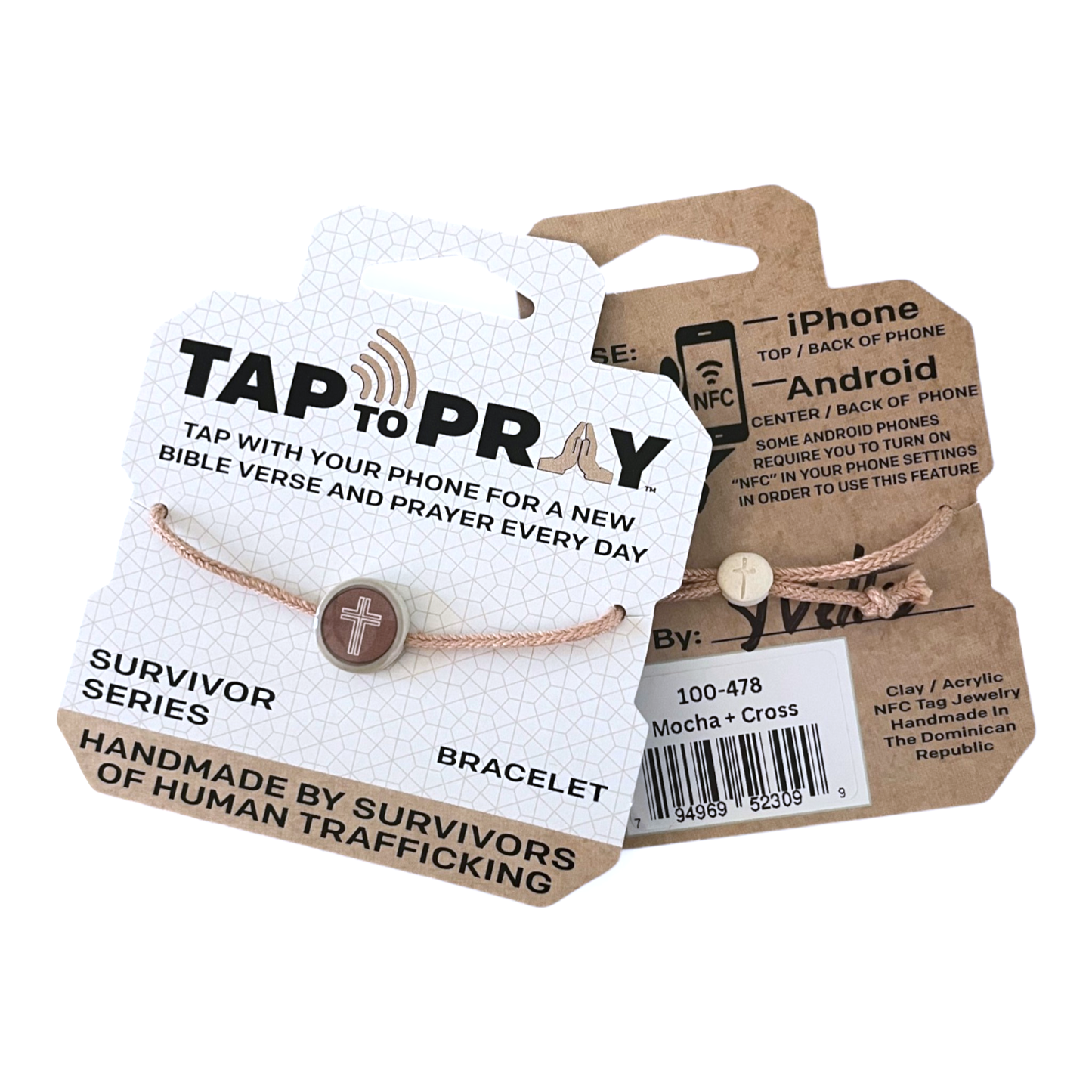 Tap To Pray® Survivor Series Bracelet: Turquoise + Cross