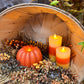 Orange Pumpkin Carved Moving Flame 4.5x2.75in