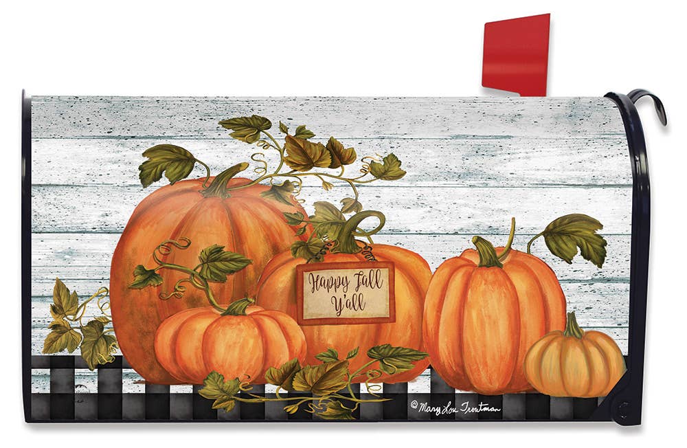 Happy Fall Y'all Pumpkins Mailbox Cover