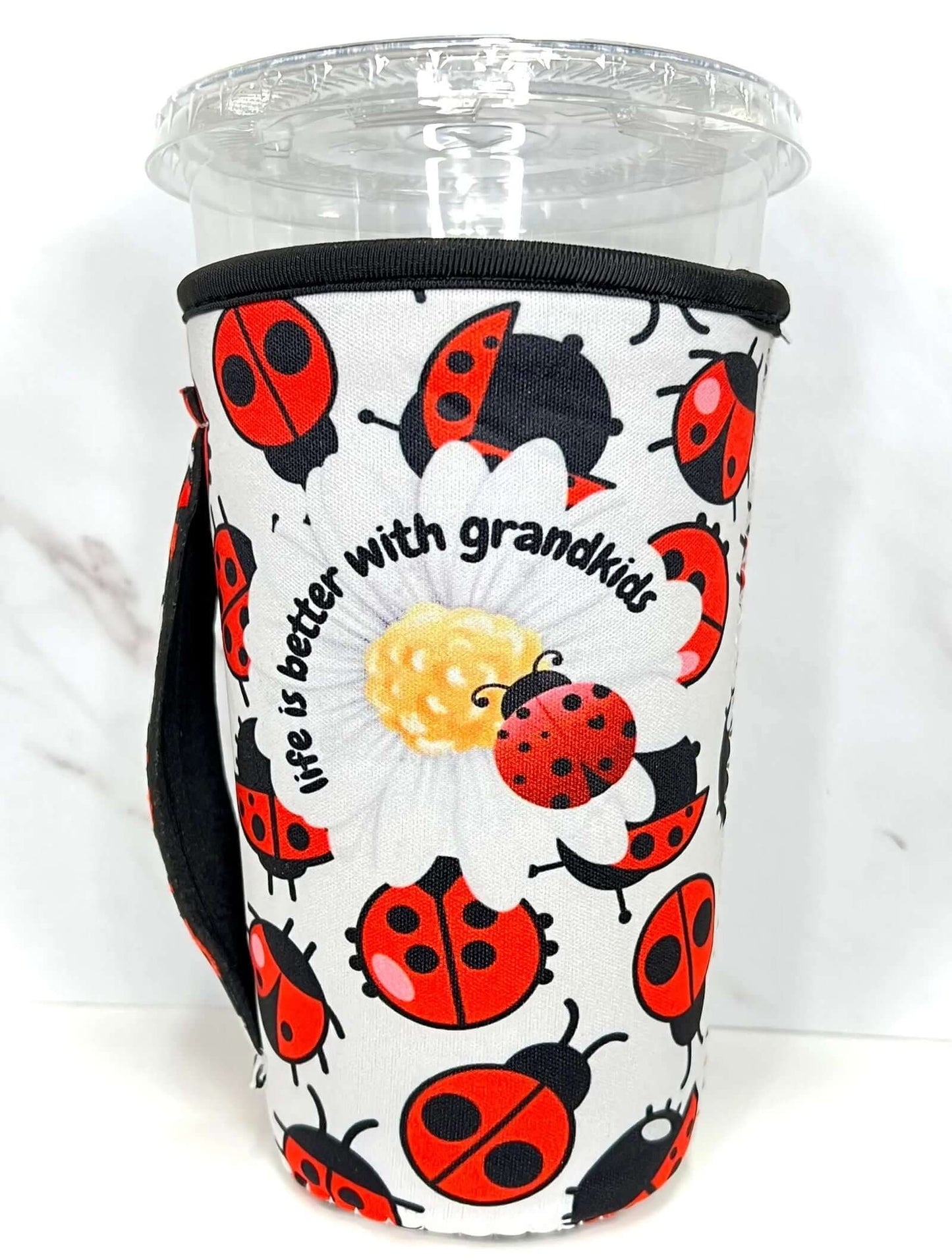 20 OZ Ladybugs Grandkids Grandparent Insulated Cup Cover Sleeve