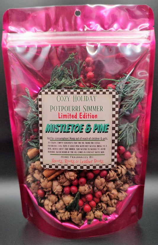 Cozy Holiday Simmering Potpourri- Mistletoe & Pine 4 oz.