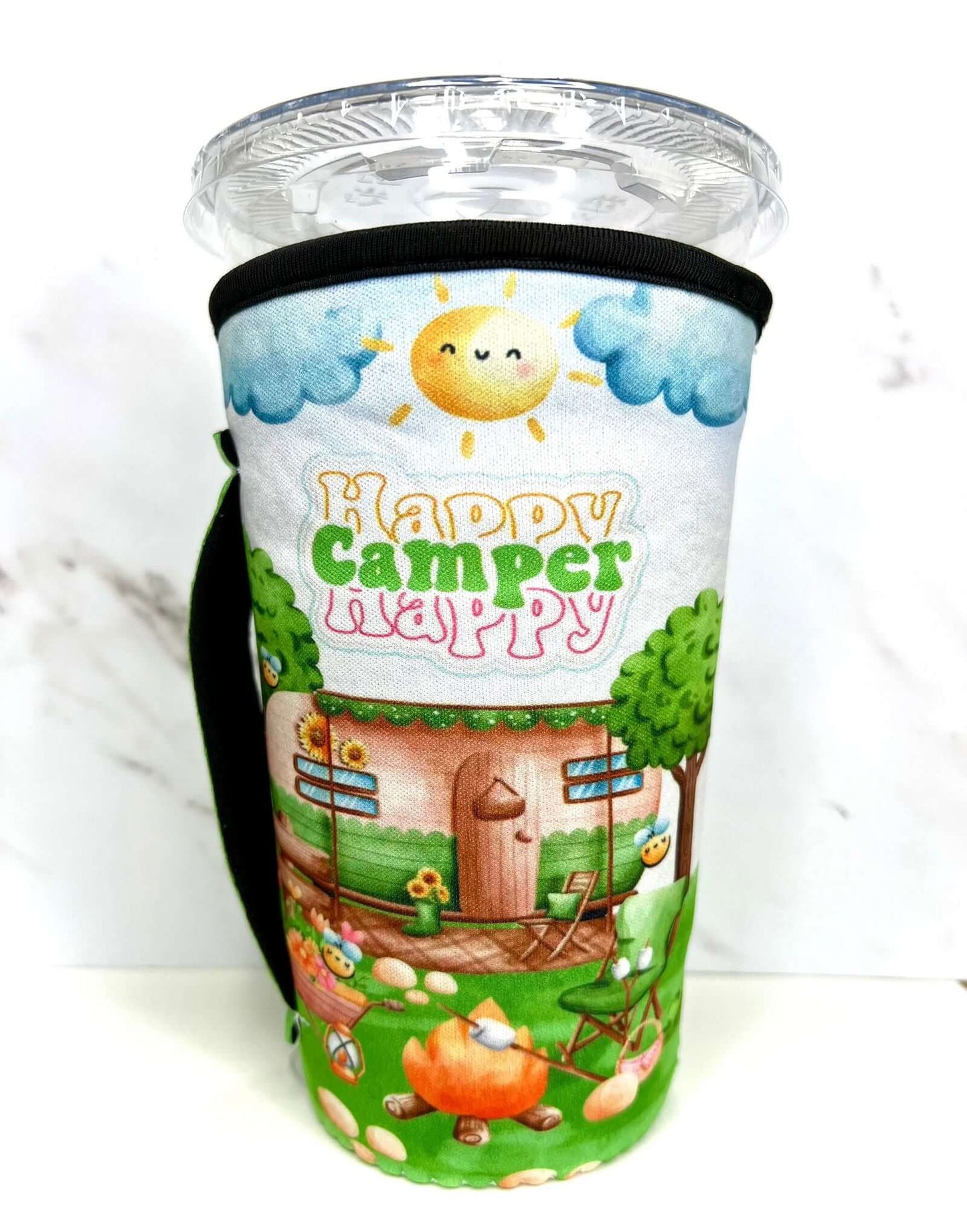 20 OZ I Run On Coffee Chaos Cuss Words Insulated Cup Cover Sleeve