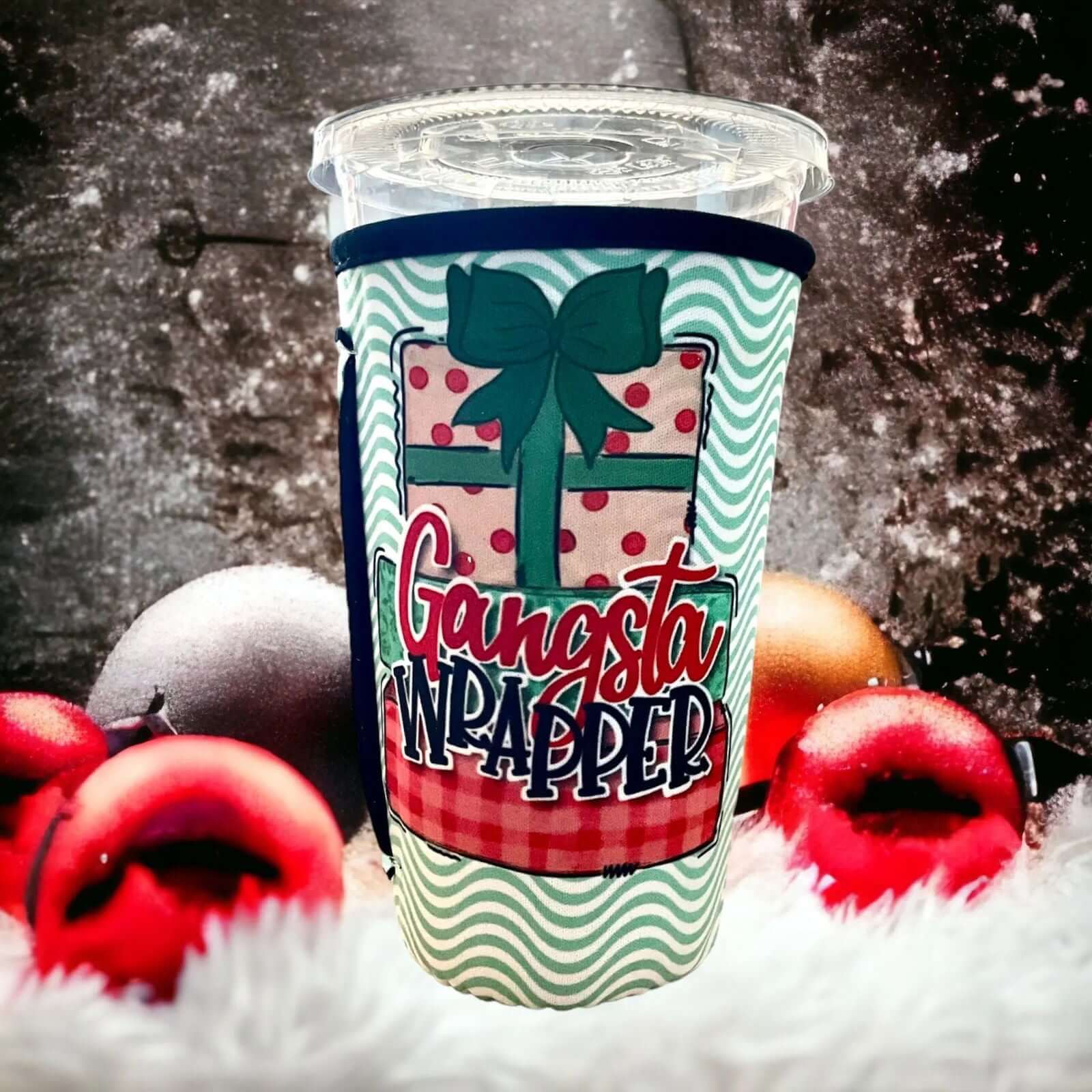 20 OZ Gangsta Wrapper Christmas Insulated Cup Cover Sleeve - Thumbnail 2