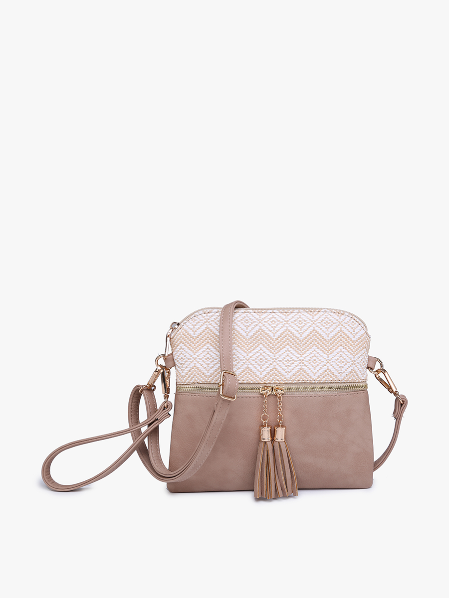 M1785 Tara Double Zip Crossbody/Wristlet: Fuchsia