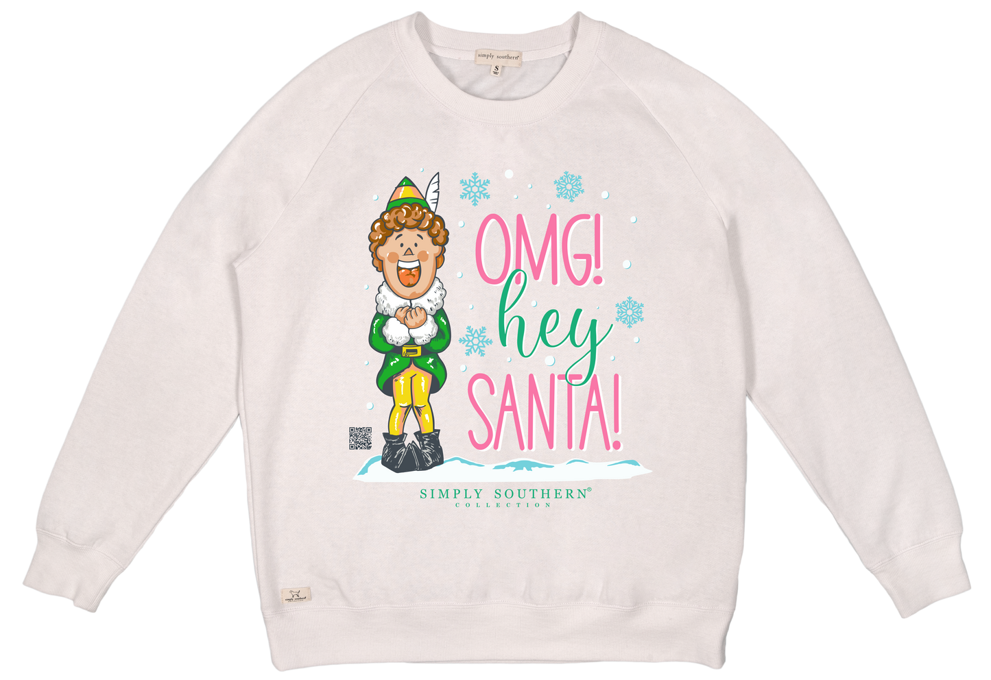 "OMG! Hey Santa!" Elf Crew Sweatshirt