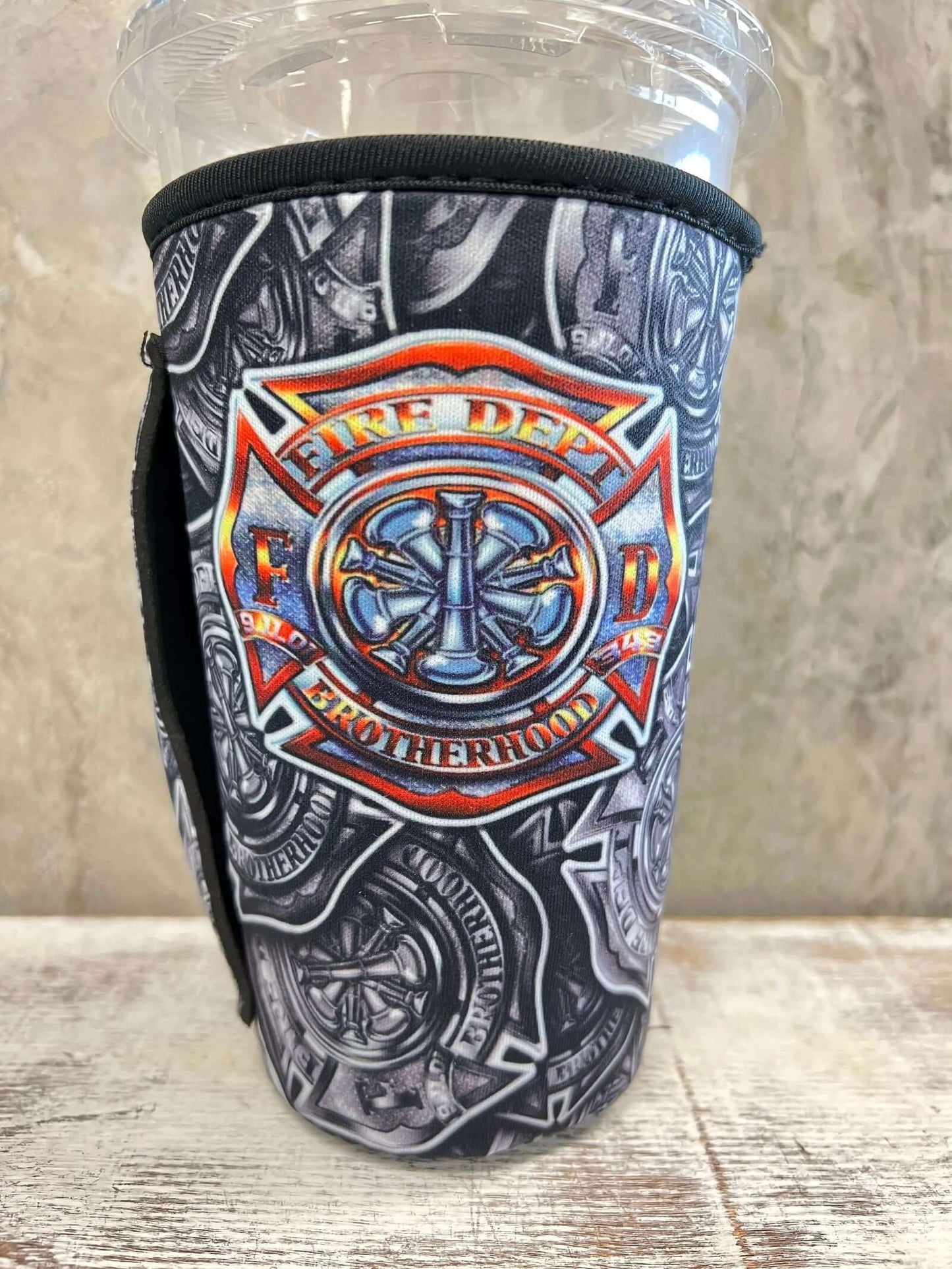 30 OZ FIRE FIGHTER BADGE Insulated Cup Cover