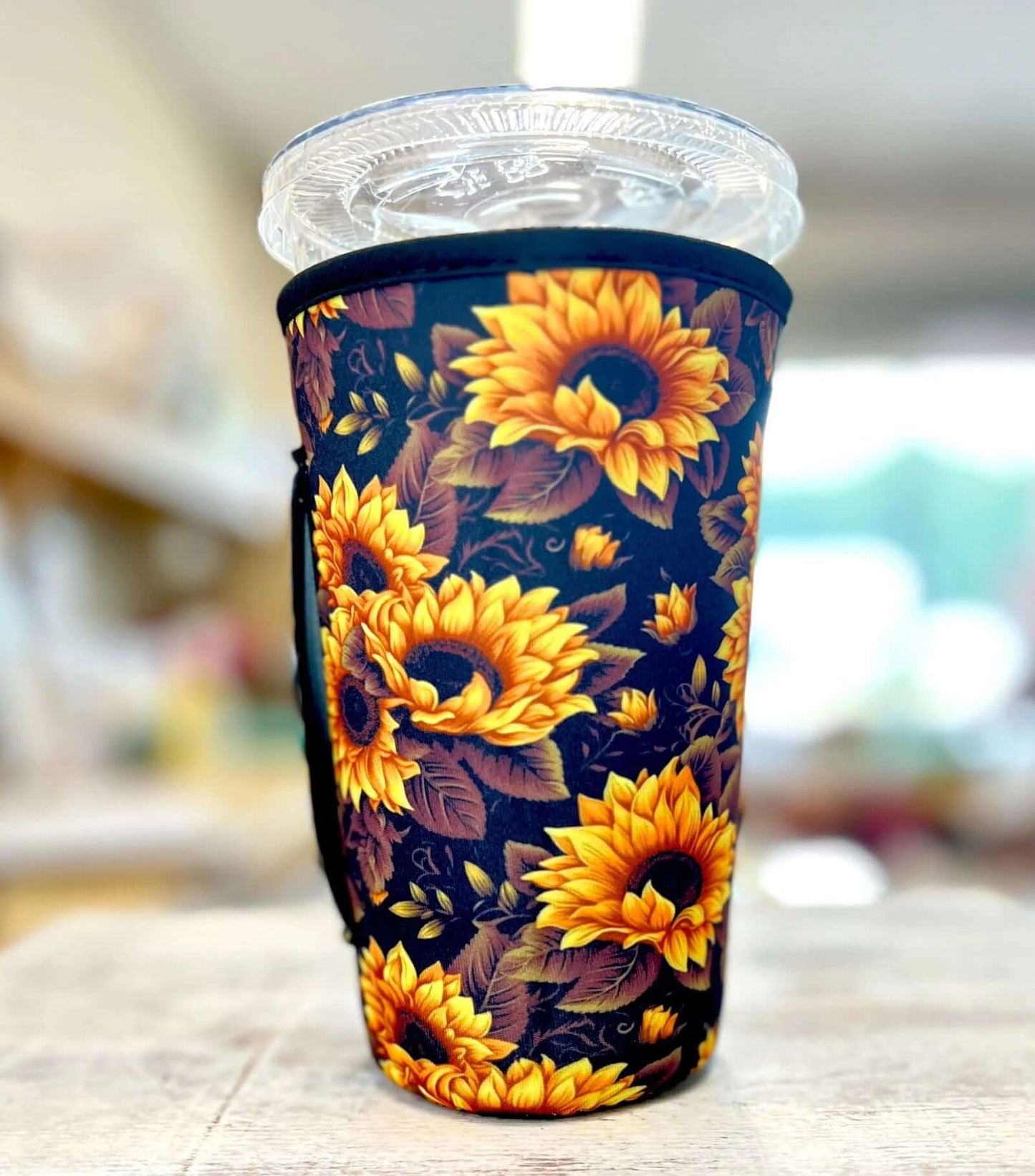 20 OZ New Black Sunflower Insulated Cup Cover Sleeve