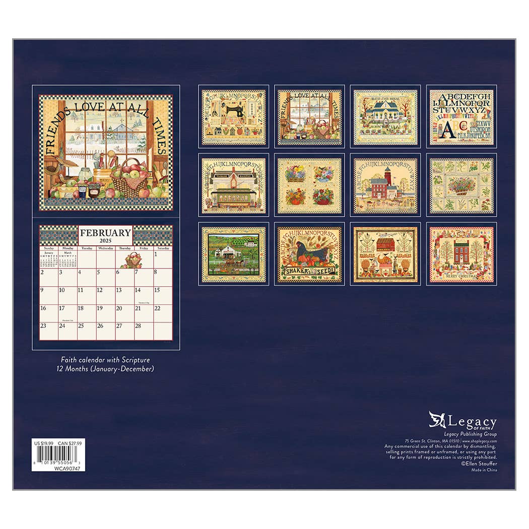 Sampler 2025 Wall Calendar