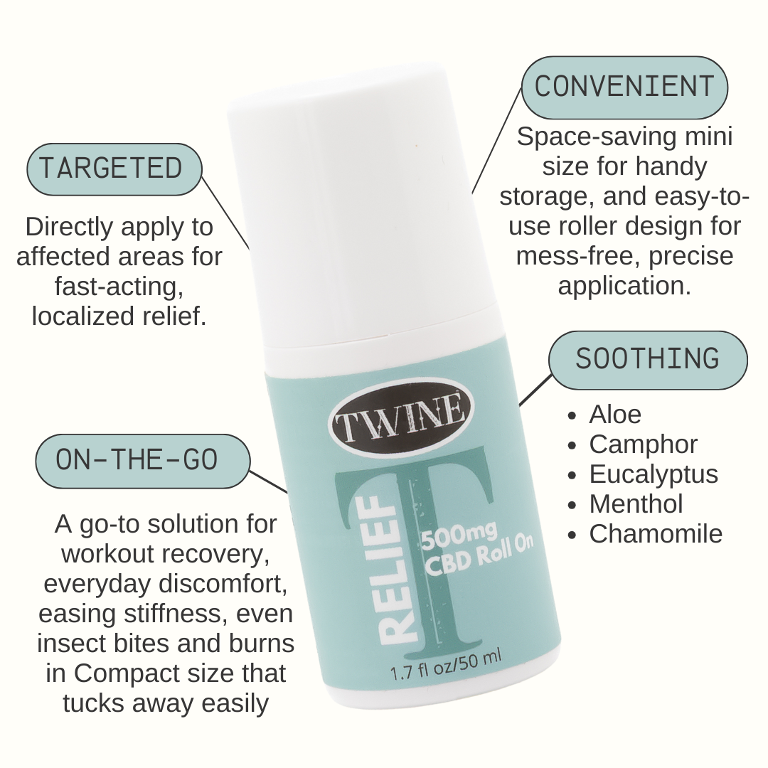 Mini CBD Relief Roller - Cooling Menthol Muscle & Joint Roll-On 500mg