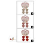 12PAIRS - Stone Paved Double Heart Stone Dropdown Earrings