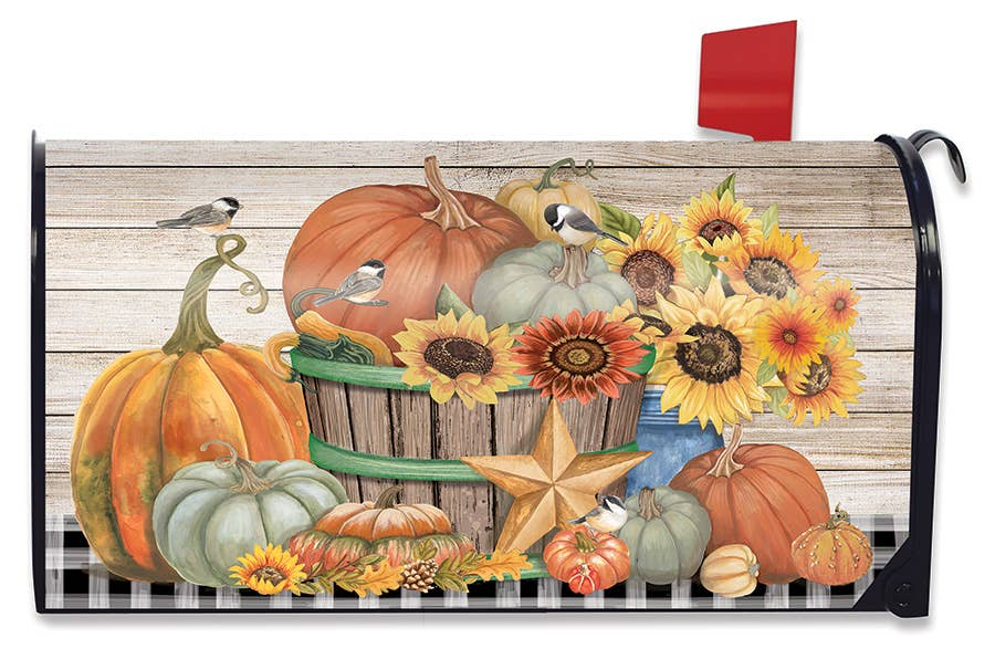 Bountiful Bushel Fall Mailbox Cover  - Standard Size -