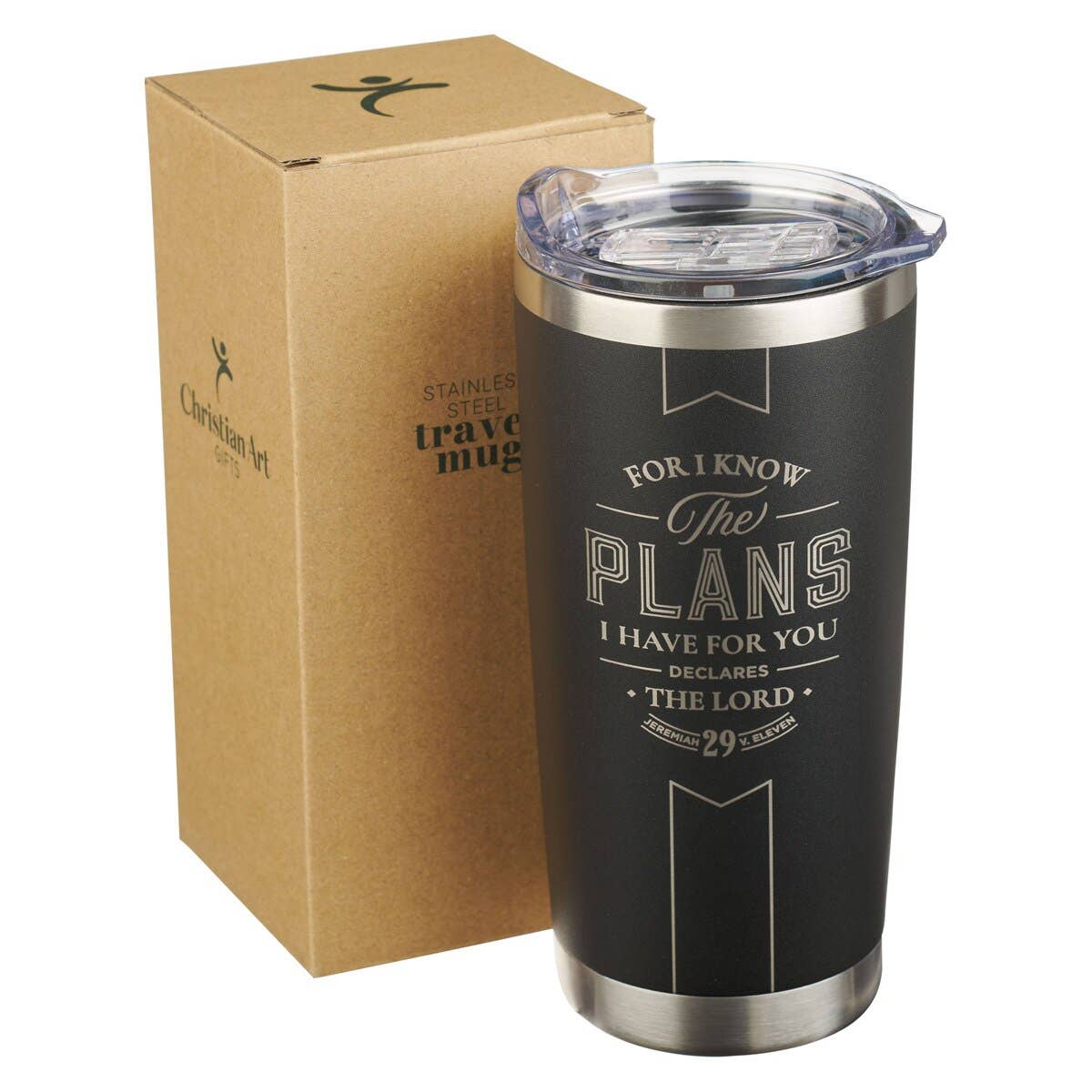 Tumbler SS Black I Know the Plans Jer. 29:11