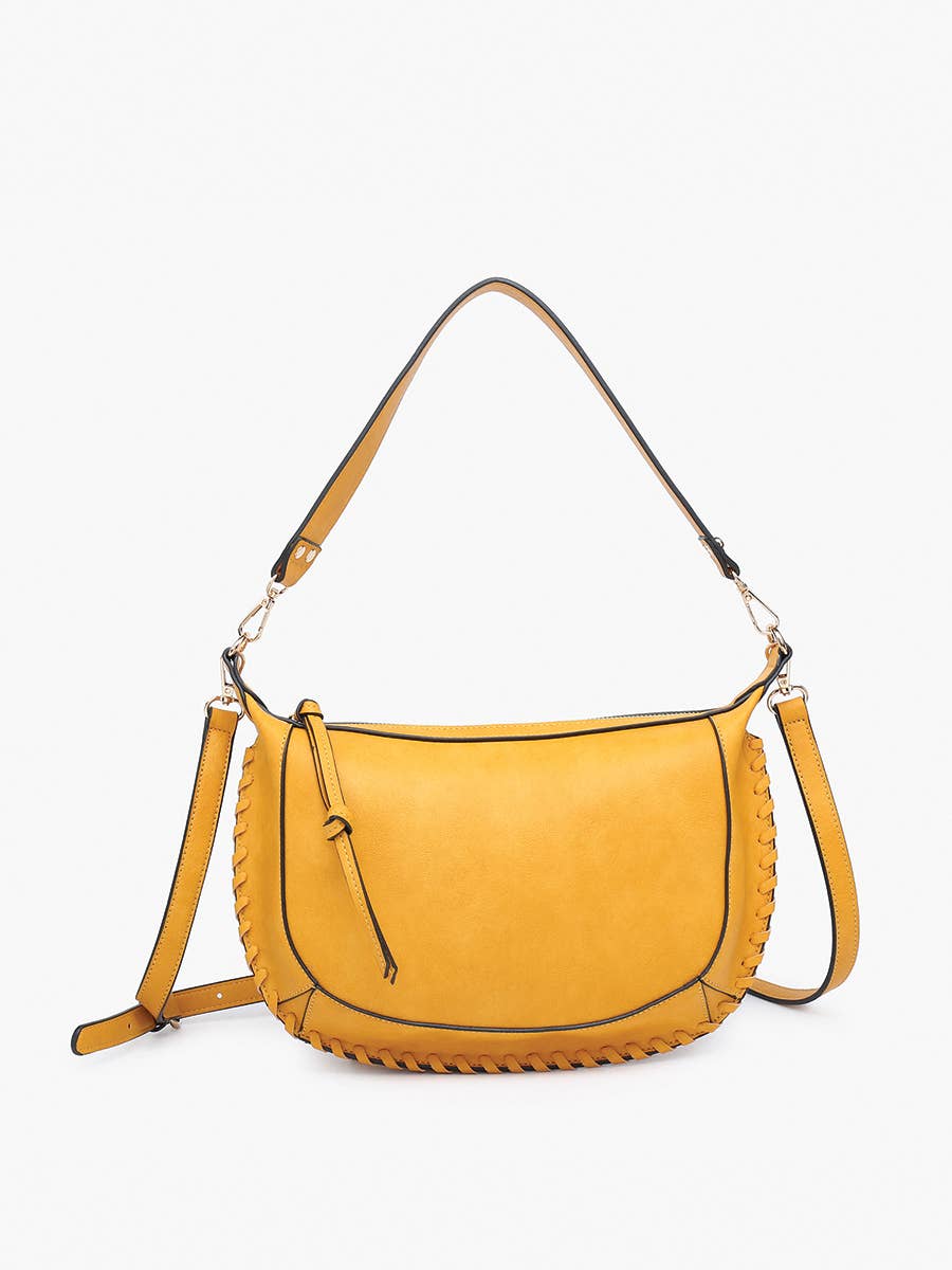 Sierra Structured Shoulder Bag w/ Whipstitch Detail