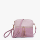 M1785 Tara Double Zip Crossbody/Wristlet: Fuchsia