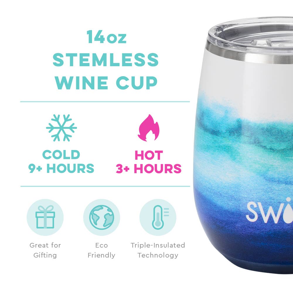 Sapphire Stemless Wine Cup (14oz)