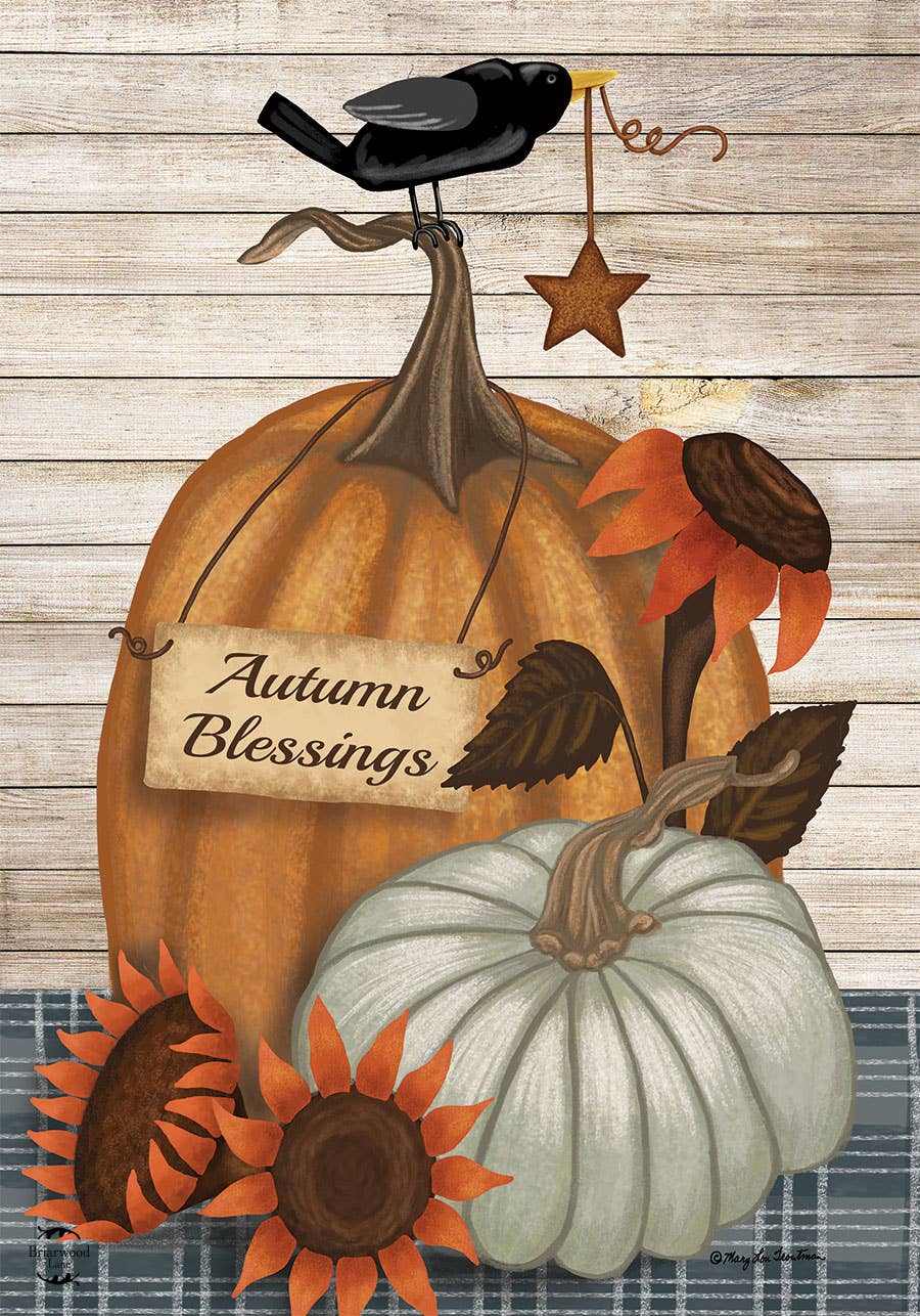 Rustic Autumn Blessings Garden Flag