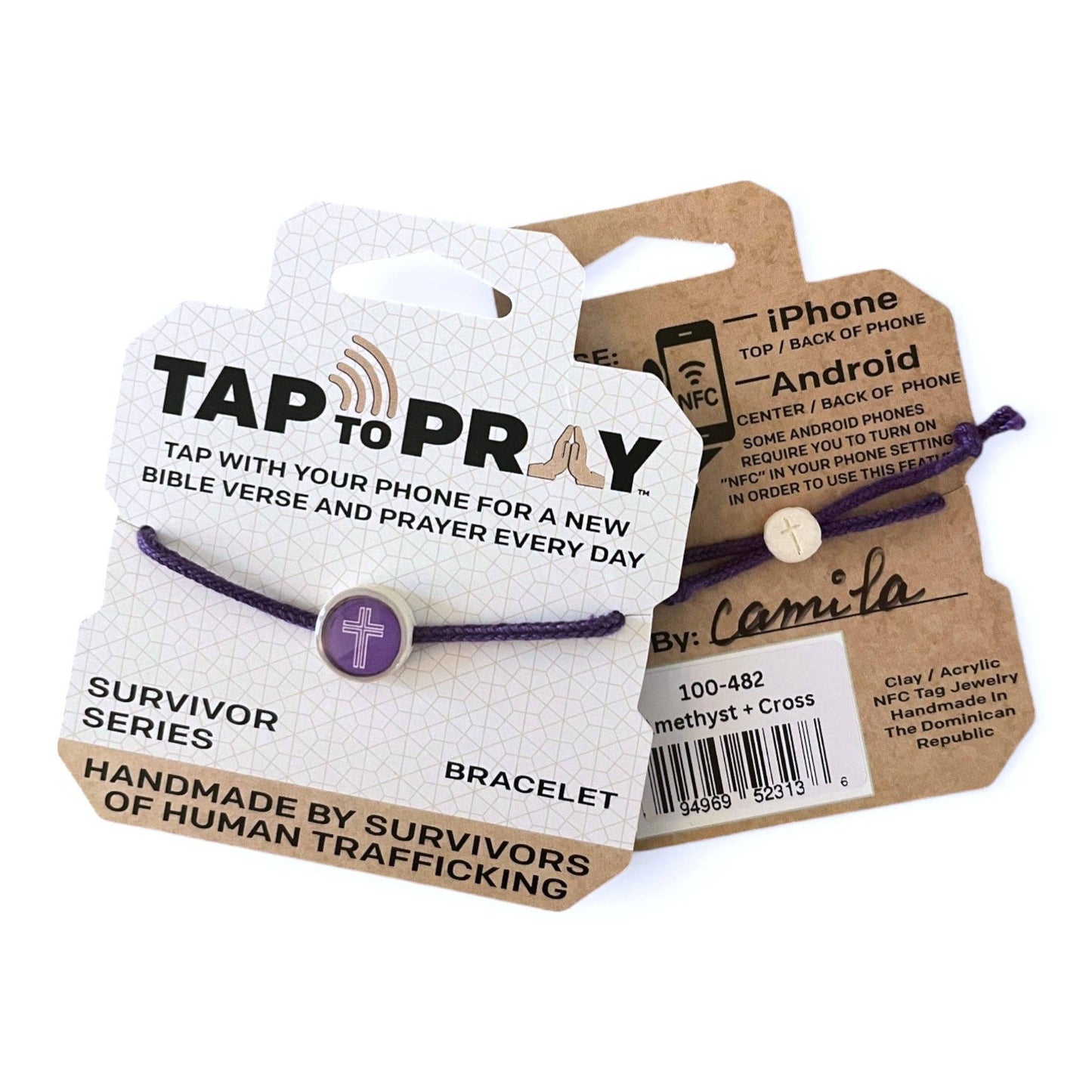 Tap To Pray® Survivor Series Bracelet: Turquoise + Cross