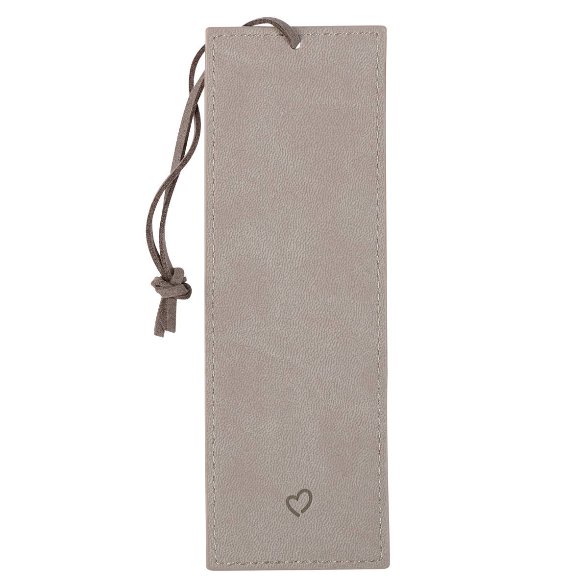 Never Give Up Gray Faux Leather Bookmark