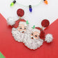 Glittered Pom Santa Dangle Earrings (Pink or Red)