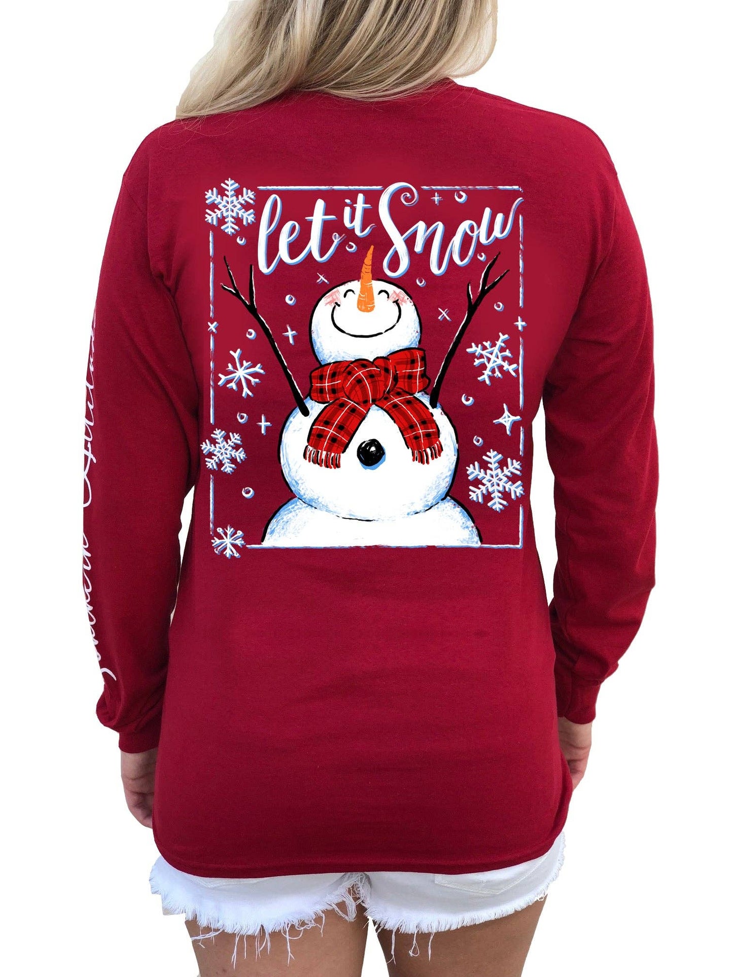 "Let it Snow" Snowman Long Sleeve Shirt (QR code shirt)