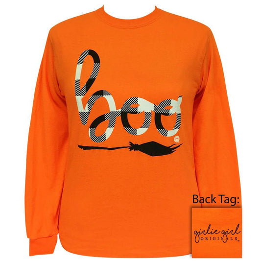 Plaid "Boo" & Orange Long Sleeve