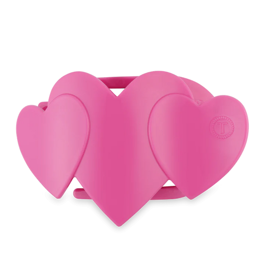 Pink Heart to Heart Flat Hair Clip