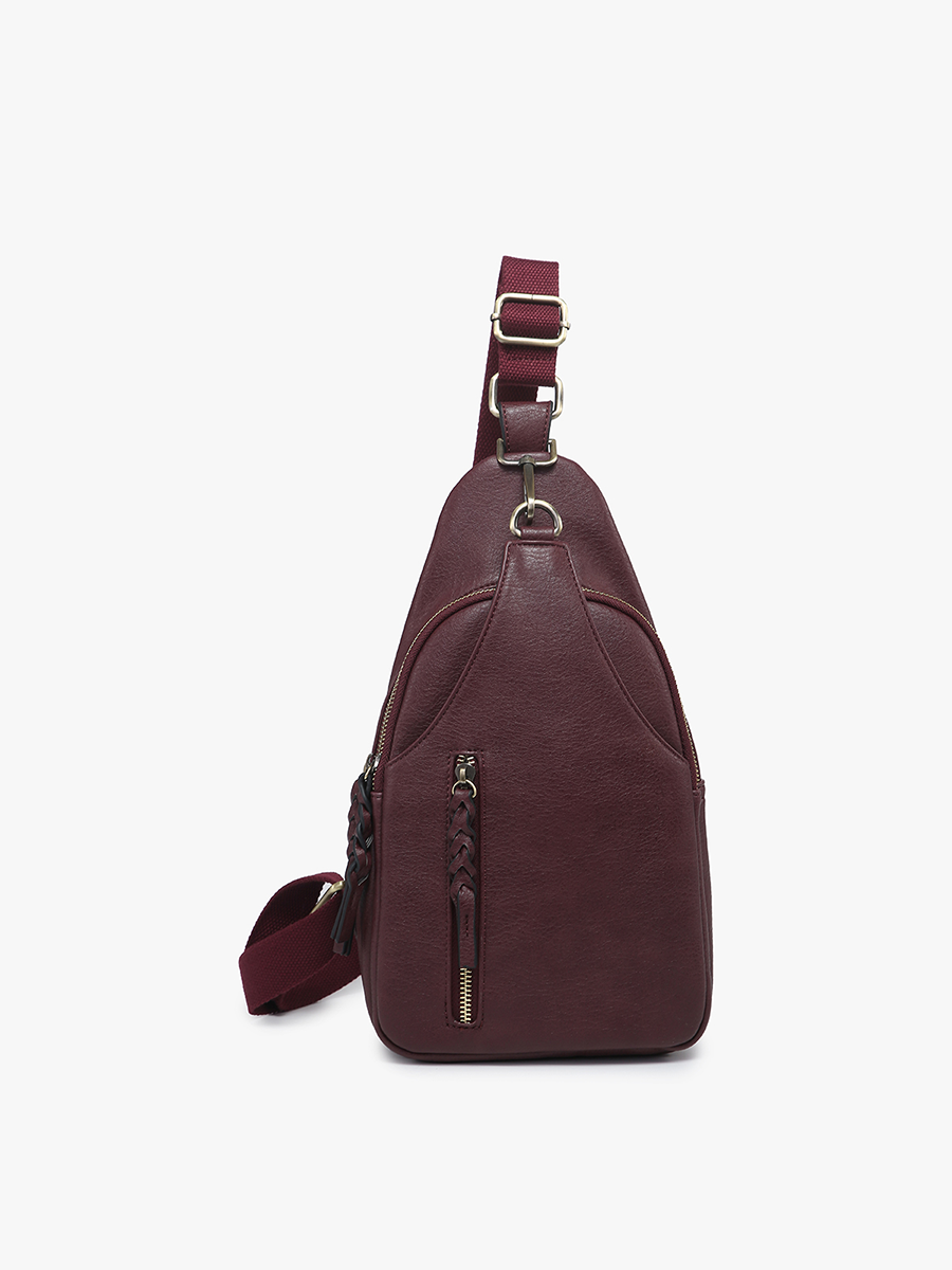 M2342 Nikki Dual Compartment Sling Pack Bag: Wine