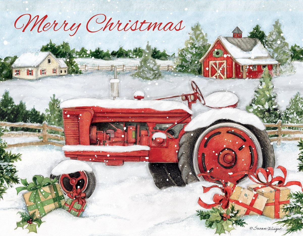 "Snowy Tractor" Boxed Christmas Cards