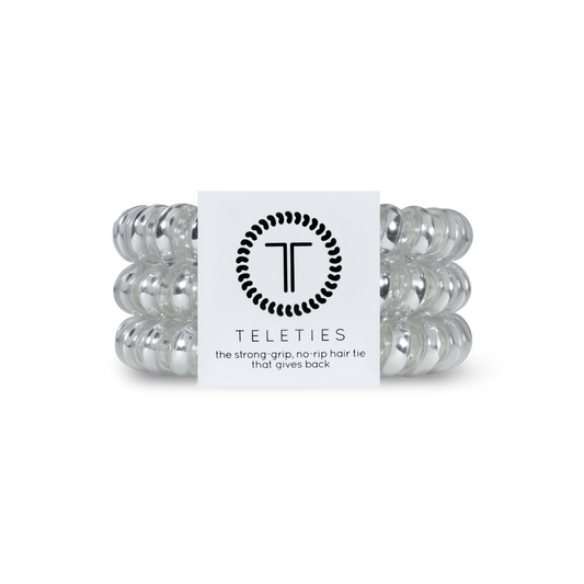 Electric Silver Hair Ties