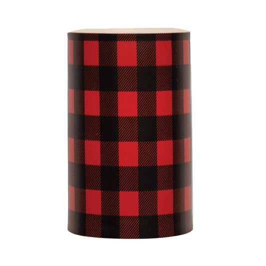 Red Large Buffalo Check Timer Pillar 5"