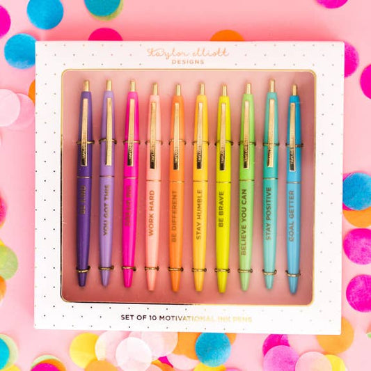 Motivational Pen Set - Set of 10 pens