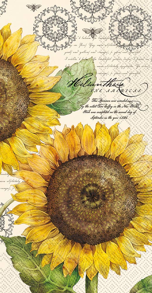 Botanical Sunflower Cream Guest Towel