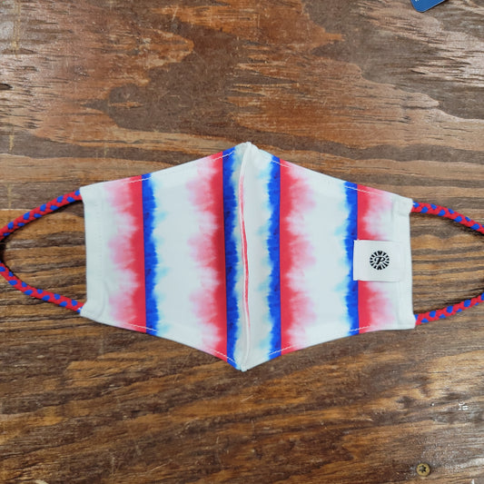 Red, White and Blue Tie Dye-Kids Face Mask
