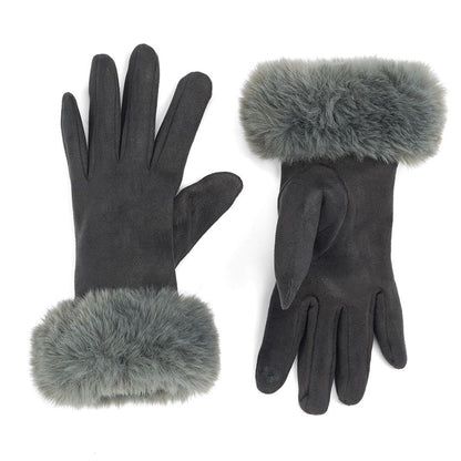 Fur Cuff Texting Gloves (Multiple Colors)
