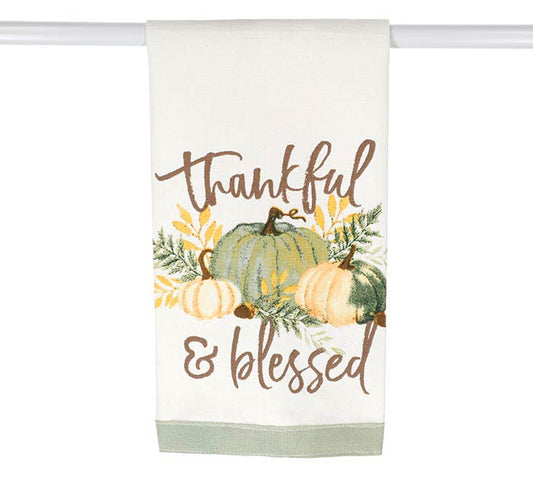 Thankful & Blessed Pumpkin Tea Towel