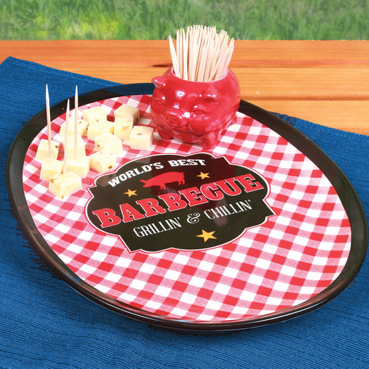 BBQ Pig Toothpick Holder & Tray Set