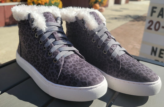 Templin High Top Shoes (Grey Leopard)