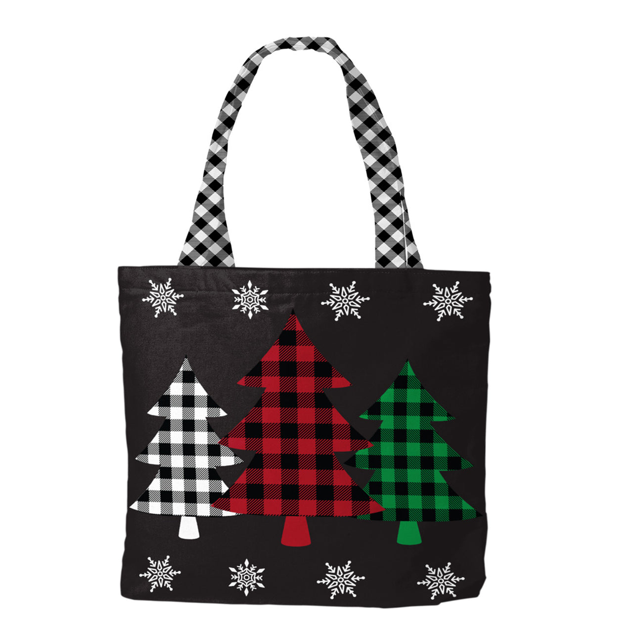 Checkered Trees Canvas Tote Bag