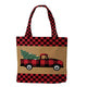 Red Checkered Truck Canvas Tote Bag