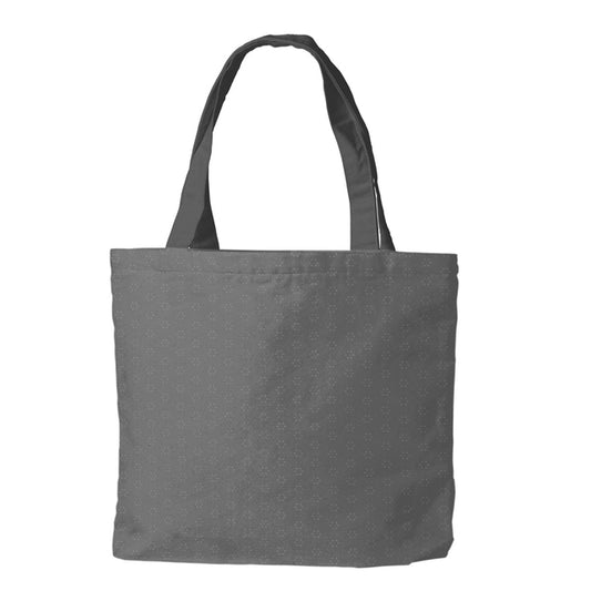 Patterned Gray Canvas Tote Bag