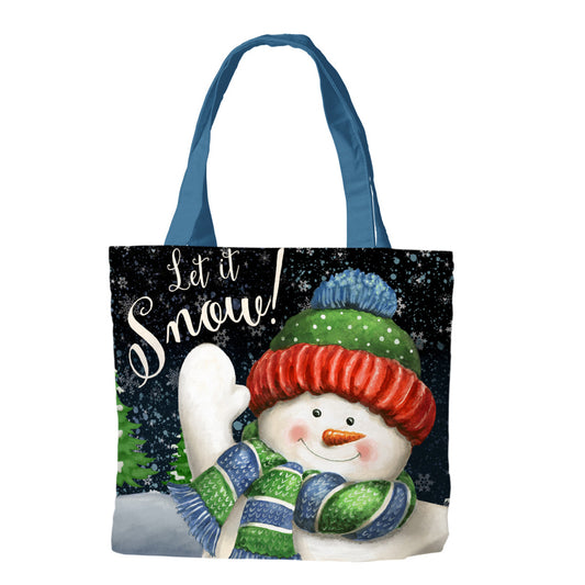 Snow Time Snowman Canvas Tote Bag