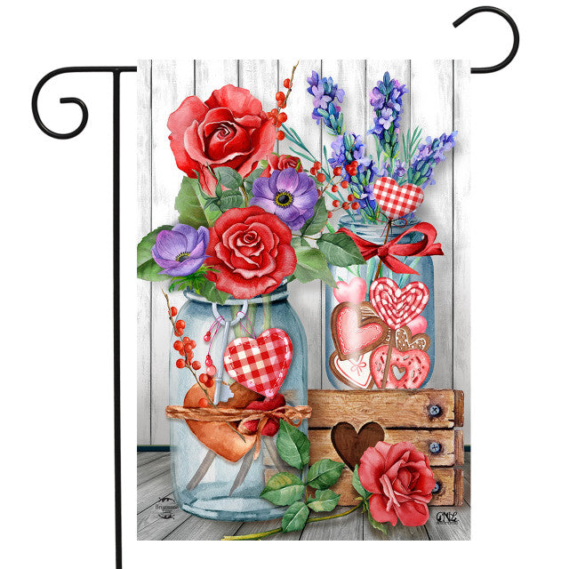 Briarwood Lane Love Filled Mason Jars Garden Flag