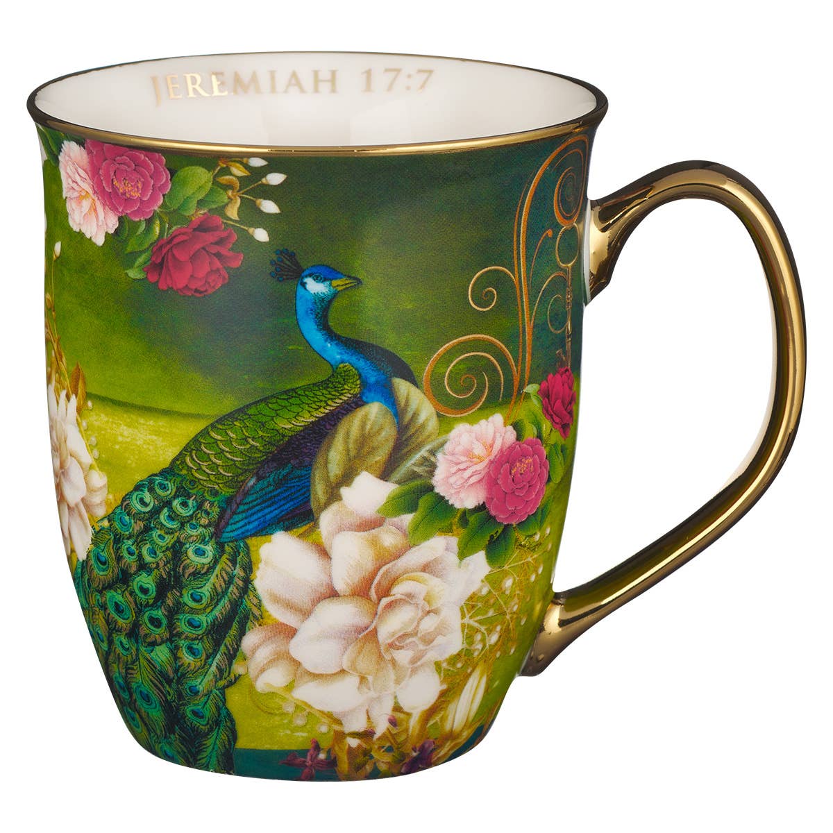 Blessed Peacock Ceramic Coffee Mug- Jer 17:7