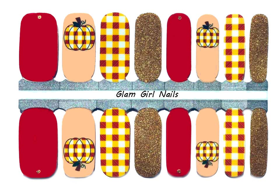 Pumpkin Spice Bling Nail Wraps