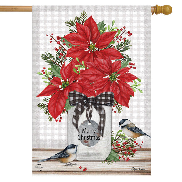 Poinsettia Jar House Flag