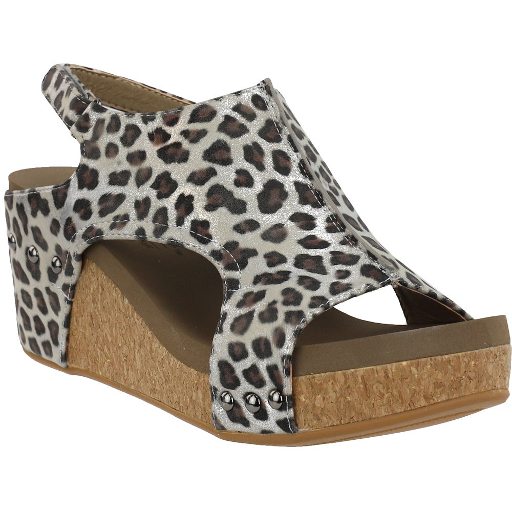 Carley Leopard Wedge Sandals