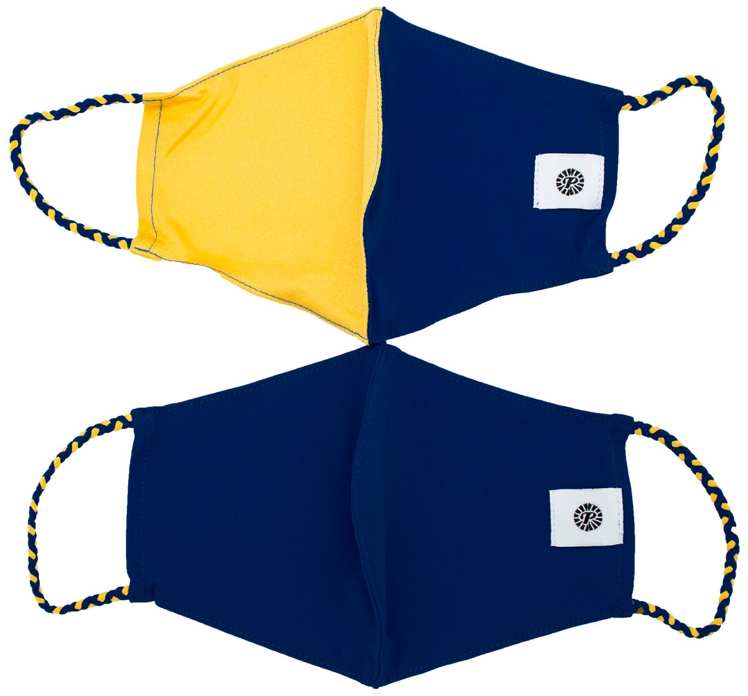 Navy and Yellow/Gold, 2 pack-Adult Face Mask