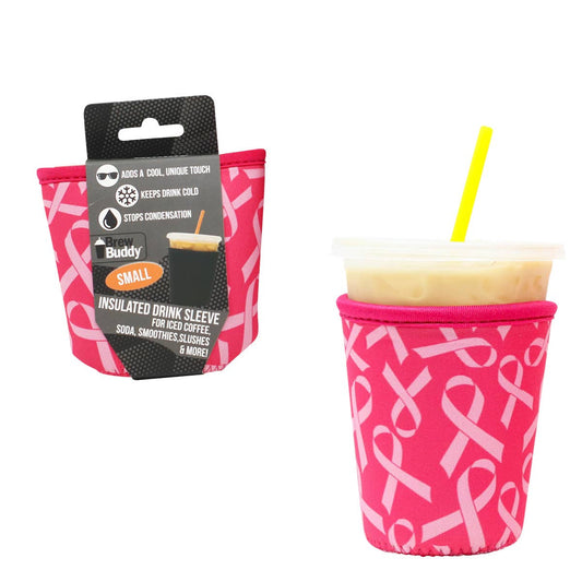 Insulated Iced Coffee Sleeve (Small) - Breast Cancer Support